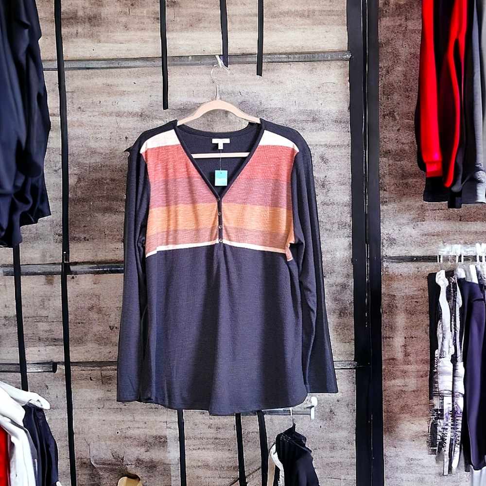 Maurices Heartland Henley Striped Tee